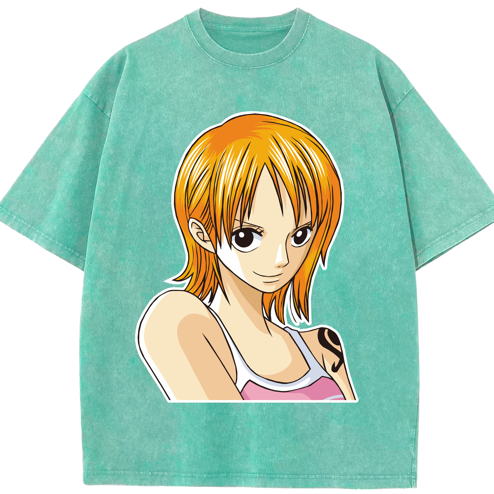 ワンピース ナミ ONE PIECE Nami 綿100% ヴィンテージ風 半袖Tシャツ（フロントプリント）